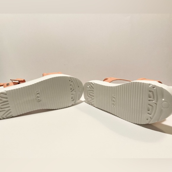 UGG ZAYNE WHITE PLATFORM RUBBER SOLE STARFISH PINK LEATHER-SOCK LINER SIZE 8 US - Picture 6 of 8